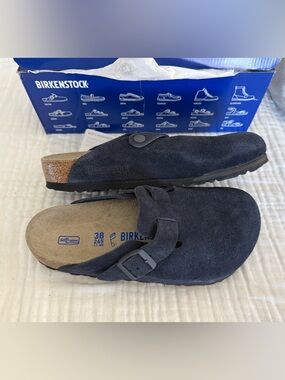 NWT Birkenstock Boston Suede Leather Clog Size 38 Regular/Wide